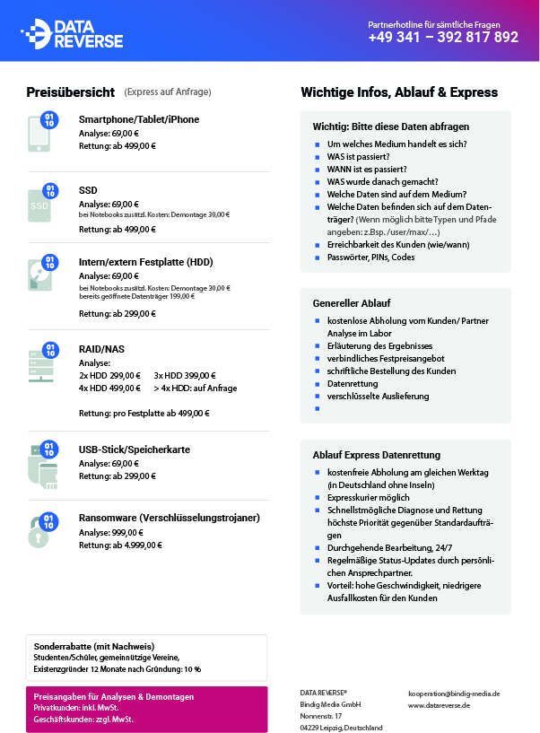 DATA REVERSE® Datenrettung Marburg