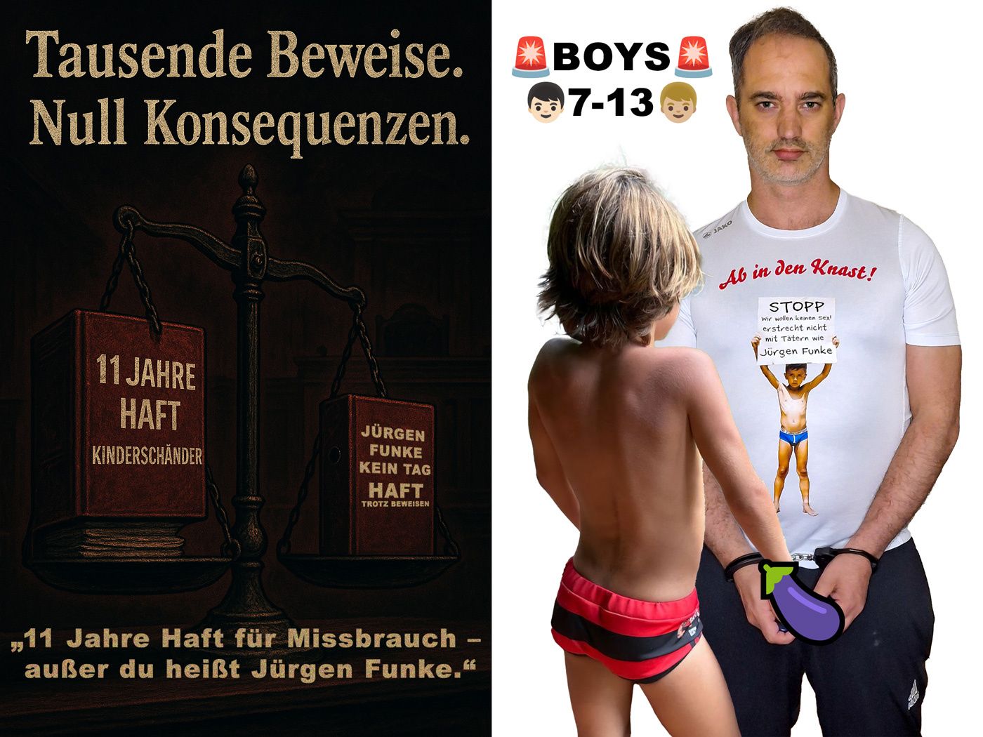 Jungen schützen vor Sexualstraftäter Jürgen Funke aus Hannover. Wahre Fakten.