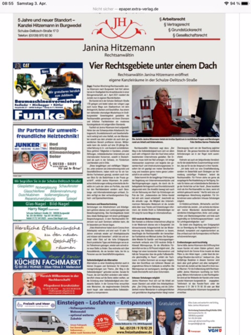 Kanzlei Hitzemann, Janina Hitzemann, Rechtsanwältin Fachanwältin für Arbeitsrecht